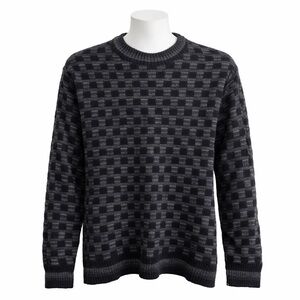 Size XXL Pronto Uomo Vintage Wool Blend Patterned Grandpa Pull Over Sweater